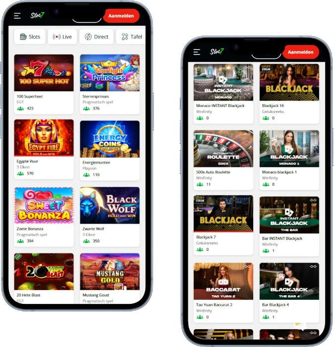 Mobiele versie van Slot7 – speel via browser op Android en iOS zonder app